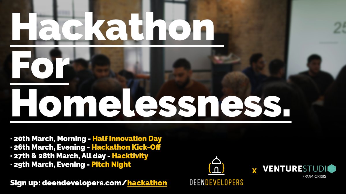 DeenDevelopers's tweet image. We&apos;ve teamed up with @VSfromCrisis to run a hackathon to help tackle homelessness 🙌

We&apos;re looking for techies and creatives to come forward and use their skills to help make a difference and have an impact

Play your part and sign up at deendevelopers.com/hackathon 🚀
