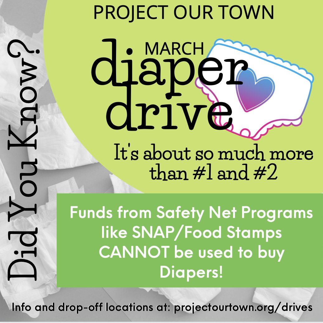 projectourtown's tweet photo. This is shocking and puts low-income families in a terrible situation. 

There are three ways to participate: drop-off, online, and donations! Everything helps. Go to: https://t.co/yCX1LQulQj

#DiaperGap #DoGoodFeelGood https://t.co/swmB1ipRTU