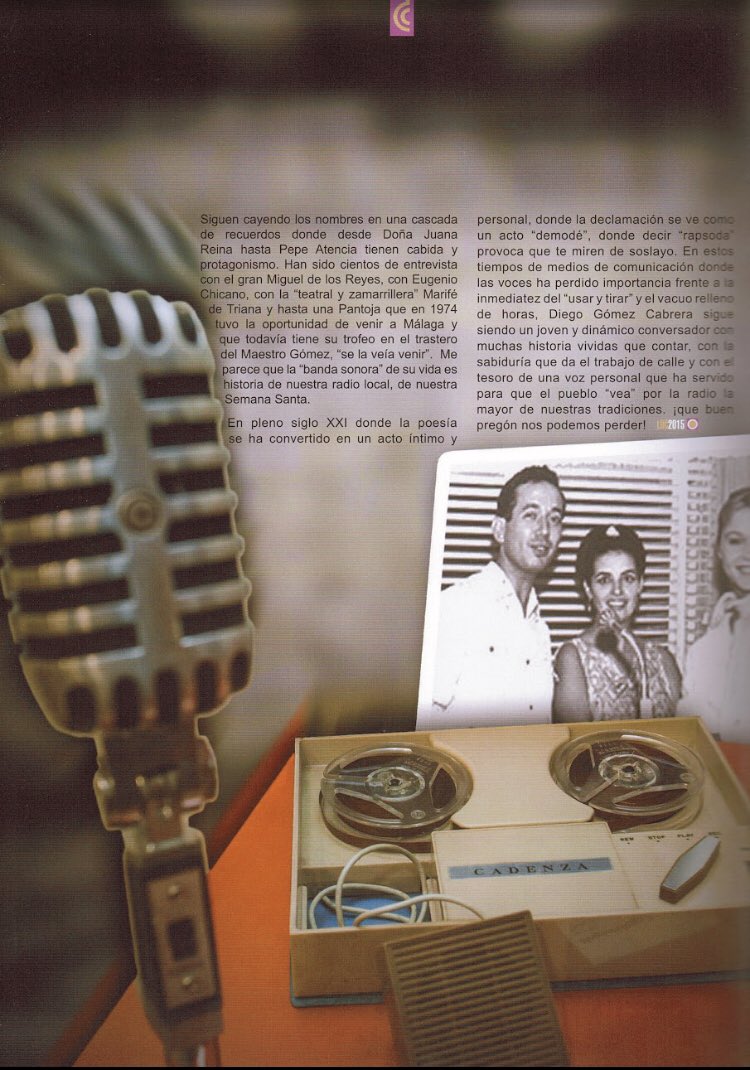 Se ha ido Diego Gómez “la voz de Màlaga”