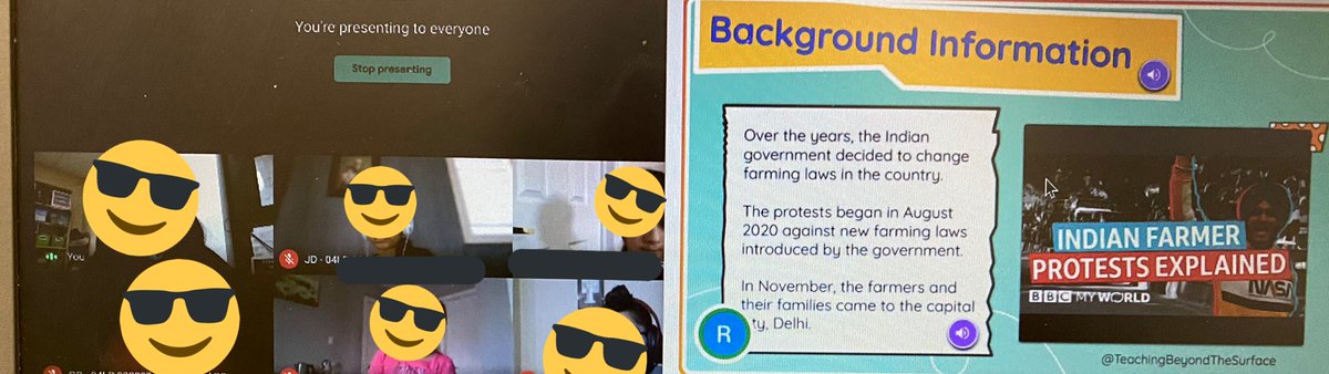 RSodhi15's tweet photo. Today we are learning about one of the #current events happening in #india #FarmersProtests
.
.
An industry that feeds you is an industry worth fighting for. -Therra Kesler
.
#jamboard #standwithfarmersprotest #reading #writing #literacy @MountRoyalPS @PeelSchools #climatepeel https://t.co/KFKlOfzYaC