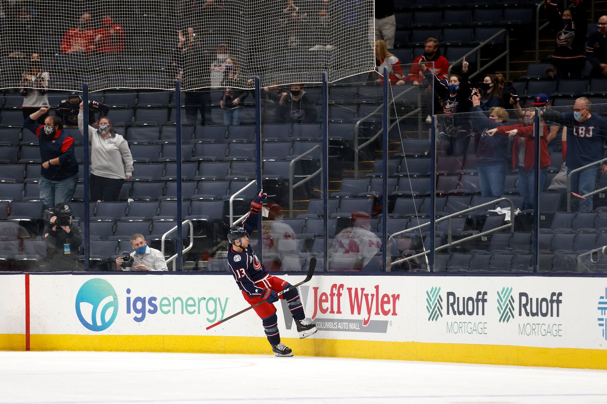 NHLPA's tweet image. 🚨 @CamAtkinson13 welcoming some familiar faces back to the stands!