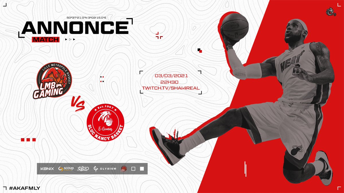 Jour de match ! 

🏀 <a href="/LMBGaming_2K/">LMB Gaming</a> VS @SLUC_egaming 
📌 @FBL_2K 
⏰ 22H30 

On vous attend nombreux ce soir pour encourager nos joueurs !

#redGIANTS 🔴⚪️ #AKAFMLY 🦎
