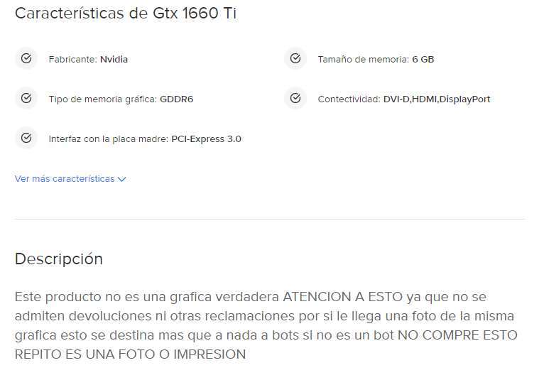 IngeLuisKike's tweet photo. @ML_Ayuda Son permitidas las publicaciones de artículos como por ejemplo la de la imagen donde el titulo y las fotos muestran una tarjeta de video, pero en la descripción dicen que es una foto impresa?

Estoy buscando una tarjeta de video y solo me salen ese tipo de publicaciones https://t.co/mibxpX1Ebz