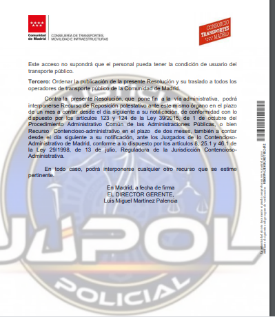 Jupol_Madrid's tweet photo. La Comunidad Autónoma de Madrid publica la resolución que permite a Policías Nacionales y Guardias Civiles acceder de forma gratuita a todo el transporte público en la región.

Como habíamos adelantado en:
https://t.co/kdzboDk7EJ https://t.co/RHgWQde9JQ