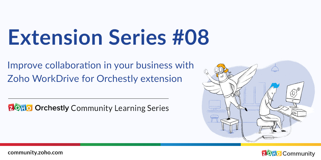 ZohoCommunity's tweet photo. Converge all your organization files into a unified space and share them with customers and clients easily using @ZohoWorkDrive  for @orchestly  Extension.
https://t.co/h3rl0M9txK 

#FileManagement #Collaboration https://t.co/P8kEE7vCvY