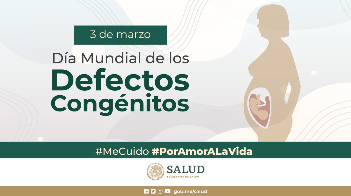 INPer_mx's tweet image. 3 de marzo | Día Mundial de los #DefectosCongénitos 

Los defectos #congénitos se definen como toda aquella modificación en la formación de una estructura o órgano de un ser humano durante el periodo #prenatal.

Más información en bit.ly/3qdtZor

#MeCuido #PorAmorALaVida