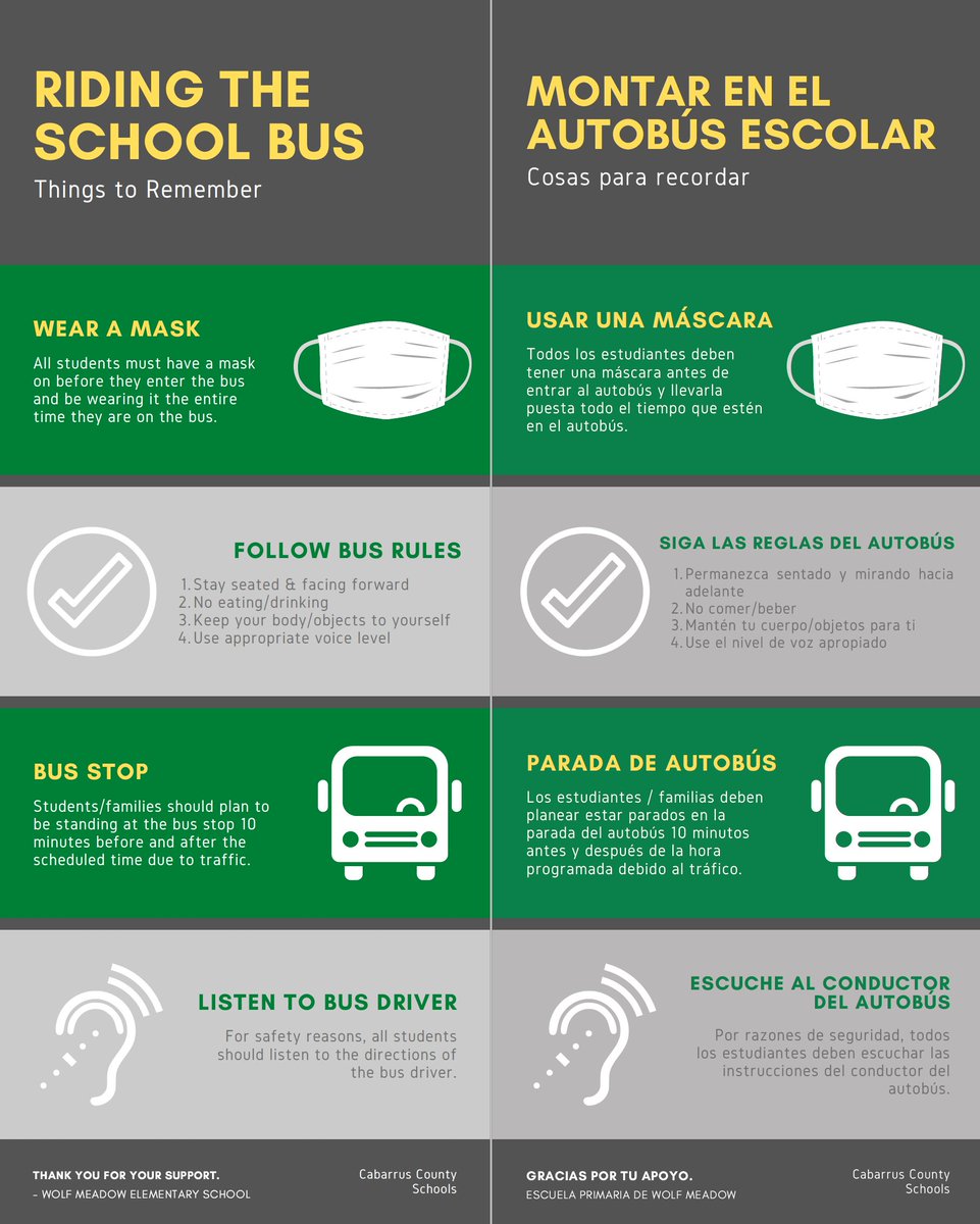 WolfMeadowElem's tweet image. Here are a few reminders for those Wolves that ride a CCS bus to or from school. 

#Onepack #WMES #BeSafeOutThere