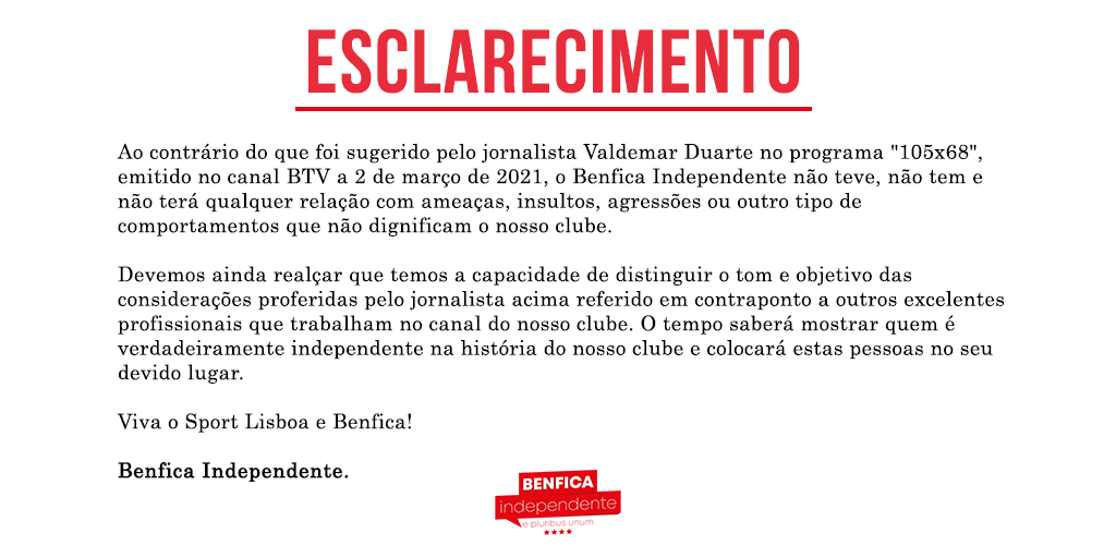 slbindependente's tweet photo. A todos os sócios e adeptos do Sport Lisboa e Benfica. https://t.co/t22HYG1kx3