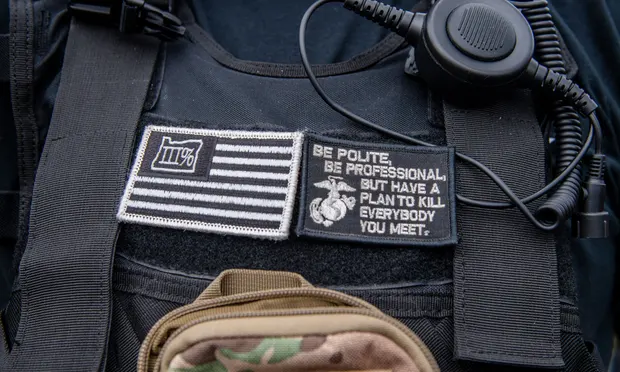 marytny's tweet image. Formed after Obama became POTUS, US militia #ThreePercent draws members from ACTIVE #military and police theguardian.com/us-news/2021/m… #RightWingTerrorists