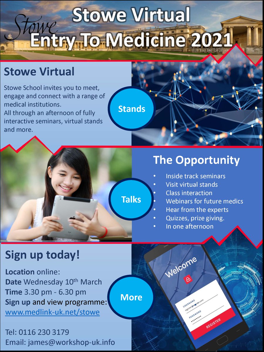 Thinking of a career in medicine? Sign up to Stowe Virtual Entry to Medicine event here: medlink-uk.net/stowe