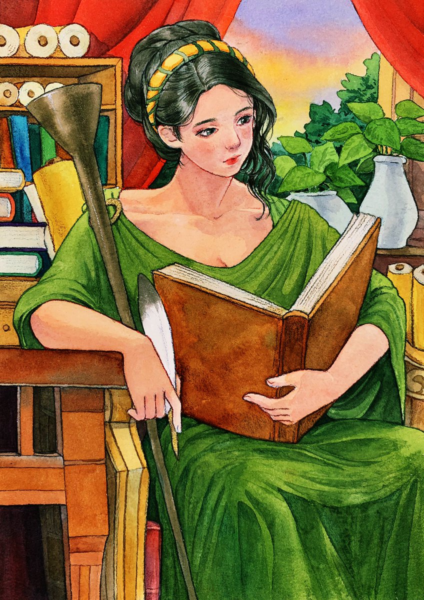adechint's tweet image. This kind of my  #ArtsOfVibrancy
Featuring Clio, Thalia, Terpsichore and Calliope from 9 Muses of Greek Mythology. 
#watercolor #mythology
