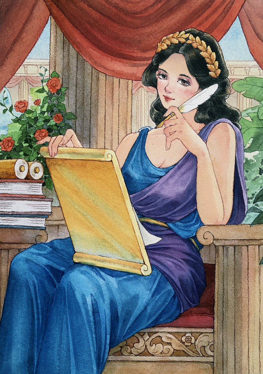 adechint's tweet image. This kind of my  #ArtsOfVibrancy
Featuring Clio, Thalia, Terpsichore and Calliope from 9 Muses of Greek Mythology. 
#watercolor #mythology