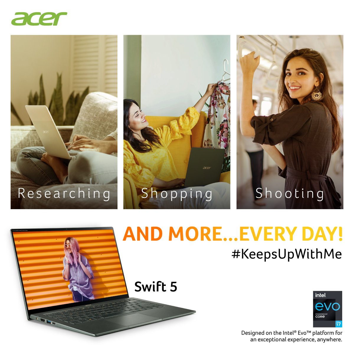 Acer_India's tweet photo. As a stylist/influencer you have to be aware of the new trends, create new looks, shop till you drop, & shoot for several hours. For all this & more we have brought Acer Swift 5 to give you company round the clock.
https://t.co/8hSVY0RycW
#KeepsUpWithMe #Acer #AcerLaptop https://t.co/UYyqGdlr2R
