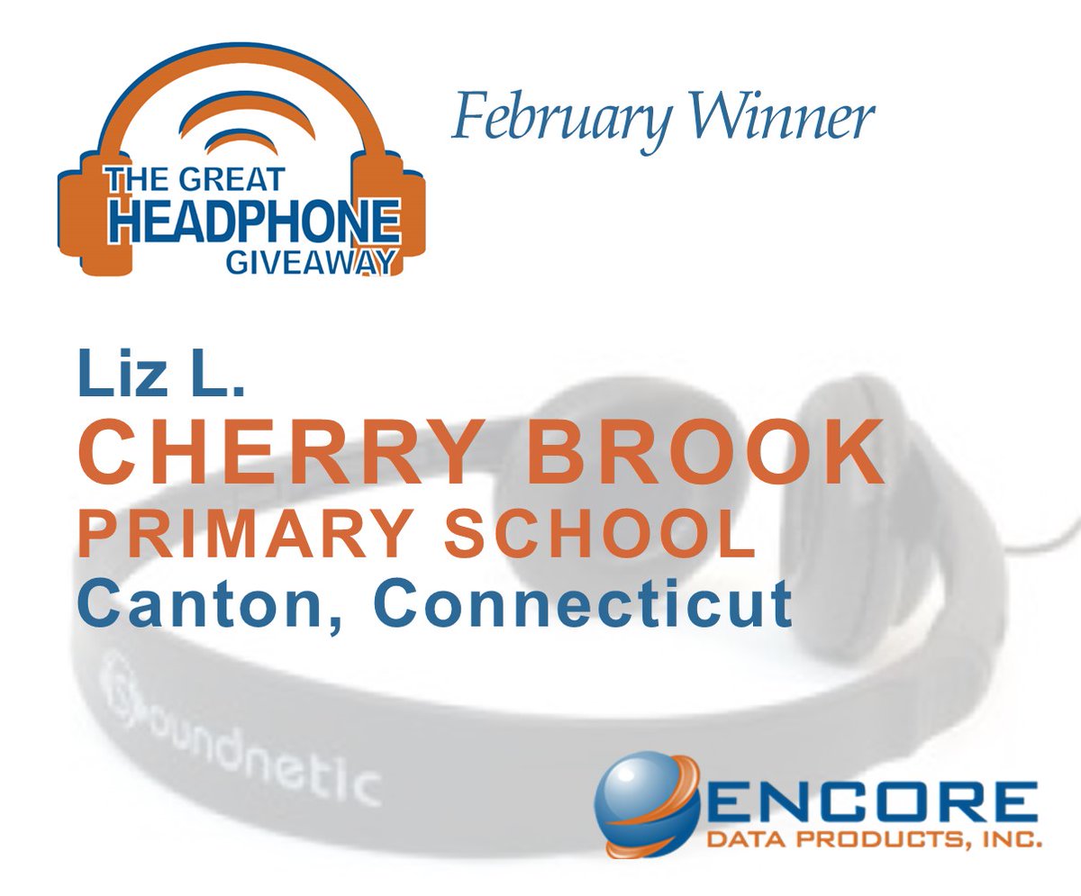 CONGRATS to our February Great Headphone Giveaway Winner, Liz L. from Cherry Brook Primary School in Canton, CT. Liz selected 15 Soundnetic SN-410 Headphones. "Having headphones will really help them to be more comfortable, which will then help them to learn!" - Liz L. https://t.co/MdrNH4CB90