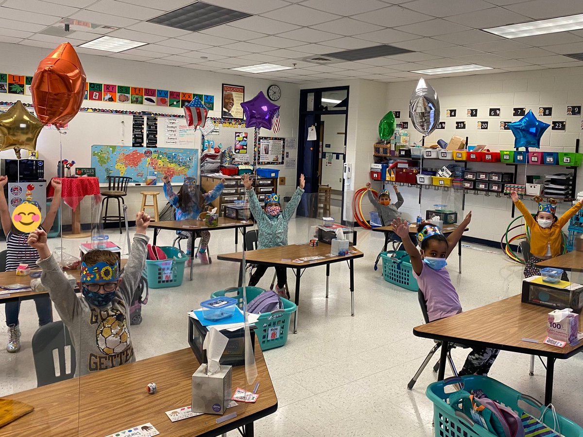 It’s the 100th day of school! So excited to celebrate this moment in our classroom today🎉#LibertyTogether