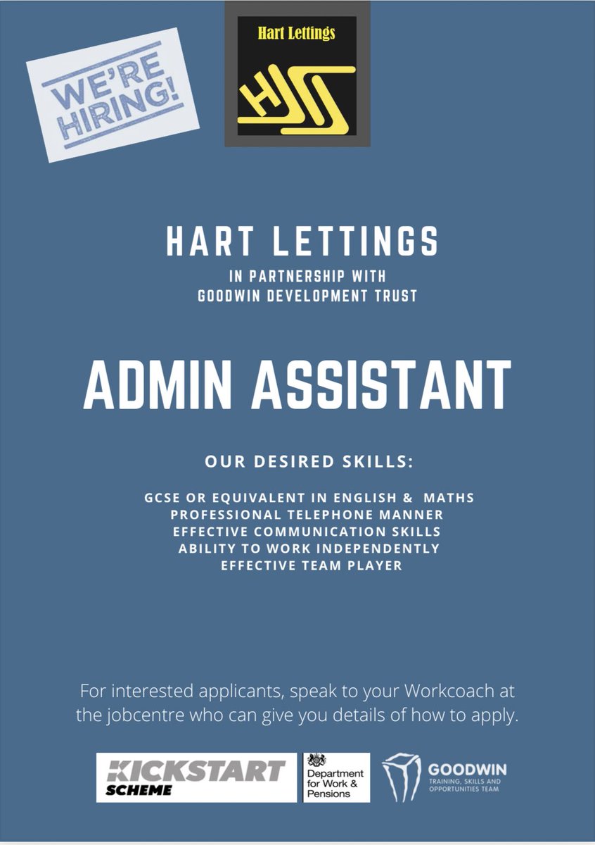 GoodwinDevTrust's tweet image. #VacancyAlert #NEYHKickstart #GoodwinDevelopmentTrust #GatewayProvider  #YouthEmployment
#HartLettings 
#Hull #EastRiding 
Working together with #Youth to #Kickstart their Career 🪜