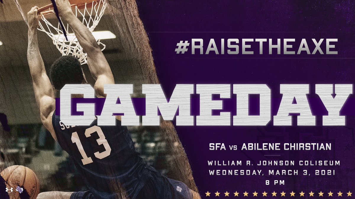 Back in Nac 😈

🆚 Abilene Christian 
📍 Nacogdoches, TX
🕟 8 pm
🖥️ es.pn/3b4uegY
📈 bit.ly/2JdbroT
📻 Q107.7

#PressU 
#RaiseTheAxe 
#AxeEm