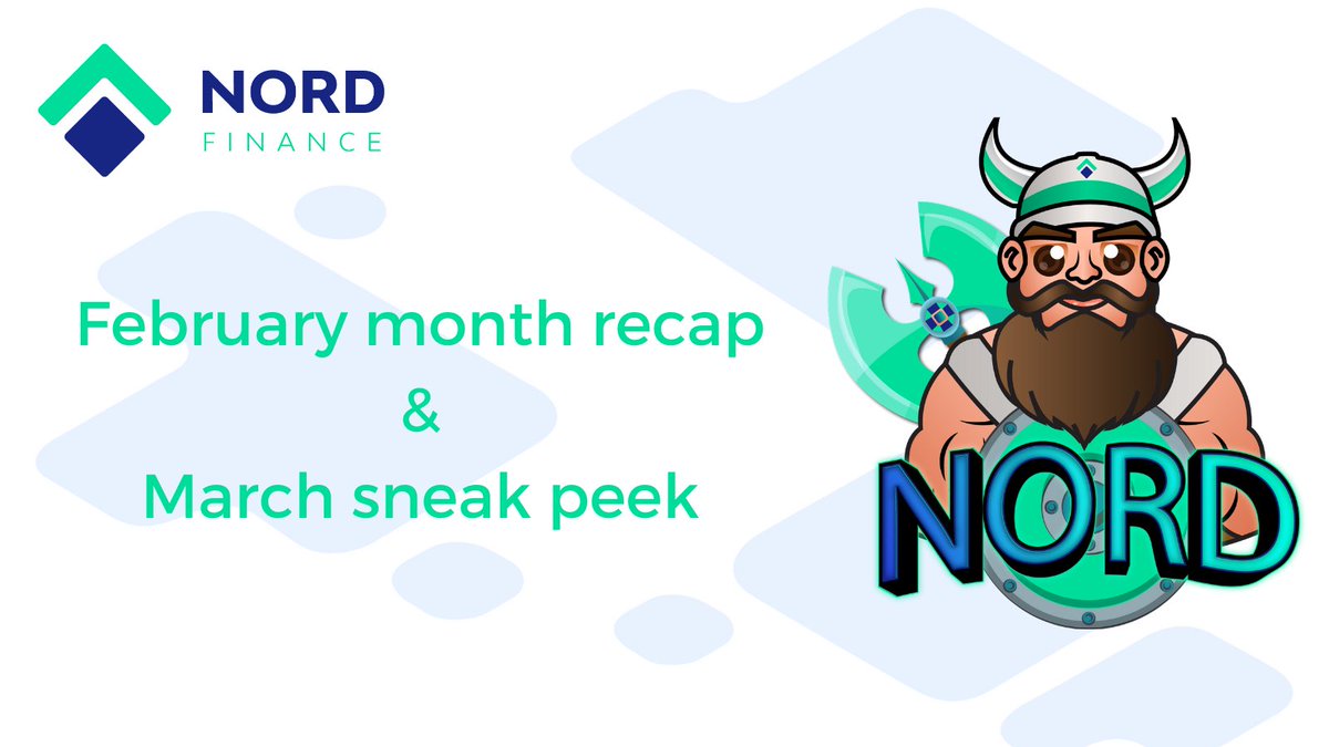 Nord_Finance's tweet photo. 📊Nord Finance: Monthly recap February 2021

A quick compilation of the rollercoaster ride that we witnessed throughout the month of February and a quick sneak peek of what's coming in March.

In March, We march to $NORD. Hold on to your seats.

Read: https://t.co/q85tsxZ4wR https://t.co/sn3qurqvaq