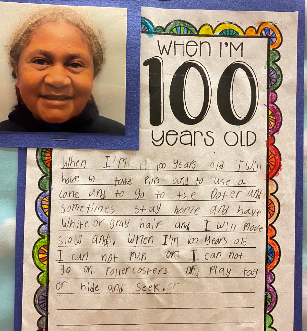 MahanayStars's tweet photo. One of our amazing 3rd grade teachers had their class write about being 100 years old, but made it even more real with these aged photos! #WhenIAm100 #OneAlief https://t.co/XnnCx0Eko4