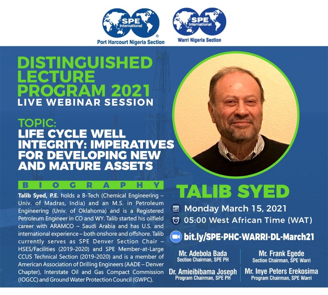 Plan to attend and invite other professionals

Register in advance for this meeting:
bit.ly/SPE-PHC-WARRI-…

After registering, you will receive a confirmation email containing information about joining the meeting.