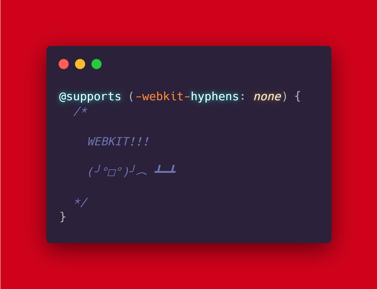 Waterplea's tweet photo. If you want to target Safari with your styles, which you probably will have to do at some point, this piece of #CSS has served me well so far.

⚠️This would target all browsers on iOS, which typically is a good thing, because they are all equally b̶r̶o̶k̶e̶n̶ @WebKit https://t.co/EpwUJa9GVh
