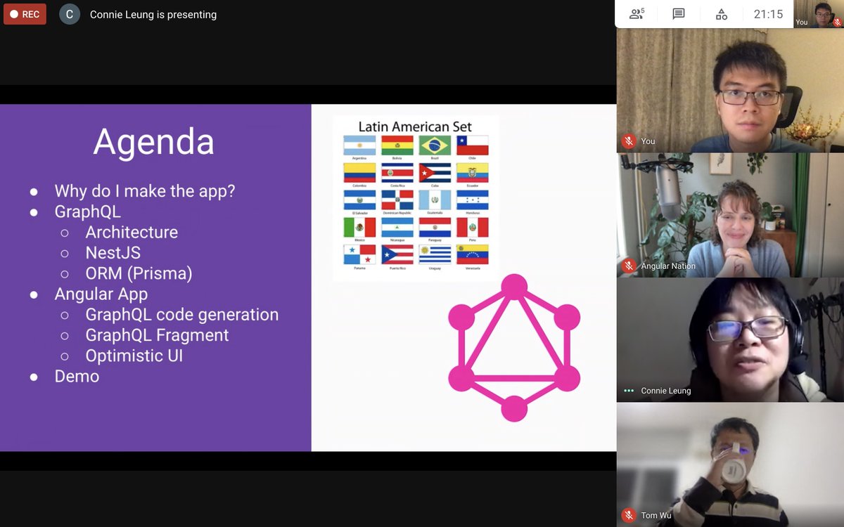 trungvose's tweet photo. We have a debut presentation from @zombie_squad2 today at #AngularAPAC. It is a great combination of NestJS/GraphQL and Angular. Can't wait to see your phase 2 😆 https://t.co/Dl2EKgdbdG