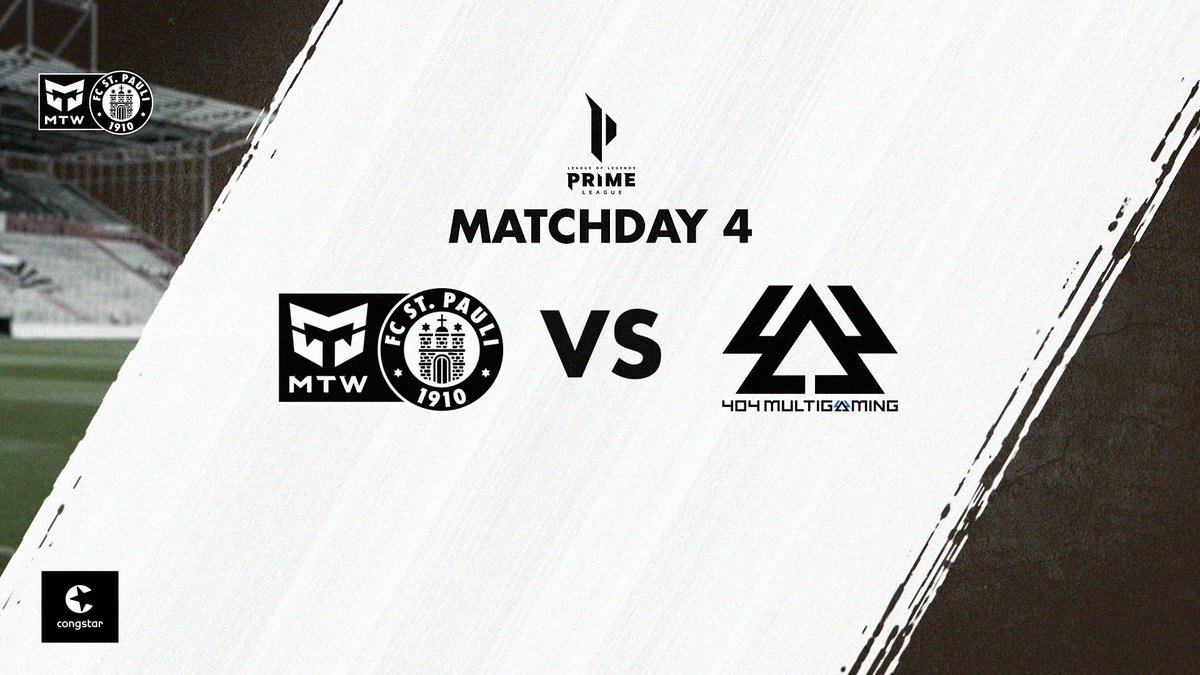 MATCHDAY! ☠️

Heute knöpfen wir uns das Academy Team von <a href="/404_Multigaming/">404 Multigaming e.V.</a> vor!

Ein Win und wir ziehen an ihnen vorbei.

Ihr packt das, Jungs! 💪

📺 twitch.tv/mtwstpauli
🕖 19:00 Uhr

#MTWSP
