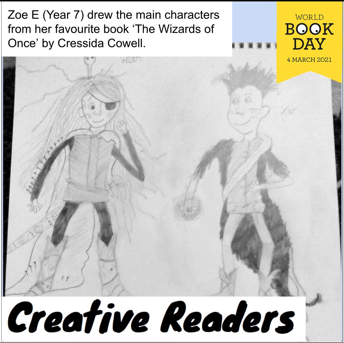 chris1beaumont's tweet photo. Some more entries to the Creative Readers competition. We will announce the winners tomorrow, on social media and on Classroom. Good luck to all who entered! 
#creativereaders #worldbookday2021 #studentwork
#uckfieldcollege https://t.co/J7w3KDZRAF