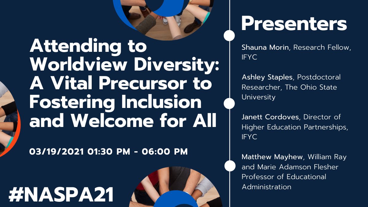 JanettIsabel's tweet image. Join NASPA's Pre-Conference on Worldview Diversity!