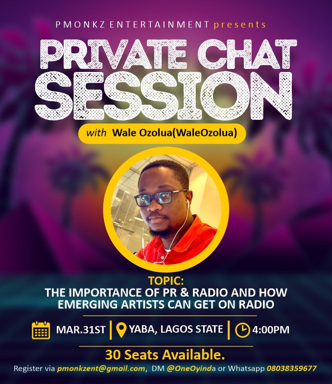 I told @OneOyinda that me I don’t know book and I can’t speak English for a long period; he refused to listen. 

Now he put me on one panel with people that know book more than me!

Please register o! Enter his DM. 

#PrivateChatSessionWithOyinda 
#PCSWO