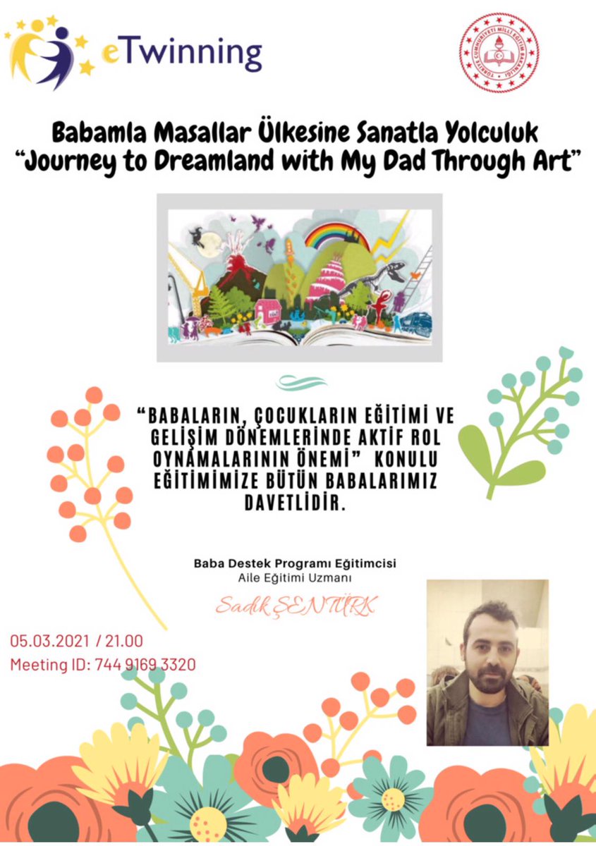 Projemiz kapsamında Aile Eğitim Uzmanı Sadık ŞENTÜRK öğretmenimiz tarafından ailelere  "Babaların Çocukların Eğitiminde ve Gelişim Dönemlerinde Aktif Rol Oynamalarının Önemi "konulu eğitimler verilecektir. <a href="/tcmeb/">Millî Eğitim Bakanlığı</a> <a href="/Diyarbakirmem/">Diyarbakır İl Millî Eğitim Müdürlüğü</a> @argediyarbakir <a href="/tretwinning/">eTwinning Türkiye</a> <a href="/eTwinningdyrbkr/">eTwinning Diyarbakır</a>