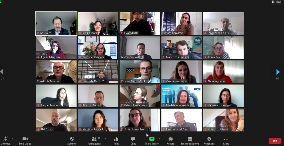 ICCA President James Rees, ICCA CEO Senthil Gopinath together with the new ICCA colleagues joined ICCA Iberian chapter virtual meeting today to present the plan and activities of ICCA and answer queries from the members. 

What an engaged session!
#ICCAWorld