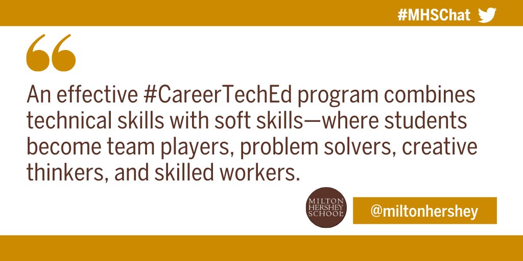 miltonhershey's tweet photo. To celebrate #CTEMonth in February, Milton Hershey School hosted a #TwitterChat to discuss #CareerTechEd in a virtual world. Read highlights from the experts that joined us: https://t.co/5KP7kR27cq. #MHSChat #CTEatMHS https://t.co/xbe6O9BgyK