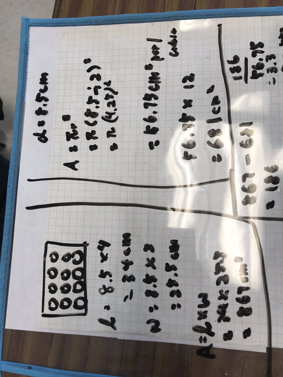 MissKDeSousa's tweet photo. Using our whiteboards to solve the Cookie Cutter Problem! 🍪 How many cookies can we make with the leftover dough? 🔢💭 Thank you for this engaging three act math task @MathletePearce !! #threeactmath #circles #area @MotherTeresaOak https://t.co/hsq5FlEASF