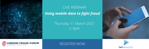 tmtid_limited's tweet image. How can mobile data help fight and prevent fraud? Join TMT's Neil Downing on this live webinar with @LondonFraud on the 11th of March. Register below.
lnkd.in/dqeJt7S
#mobileintelligence #mobileidentity #mobilesecurity