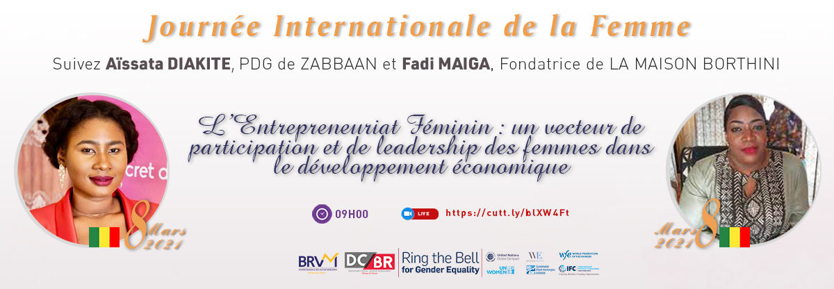 #JIF2021 #IWD2021 #RingTheBell for #GenderEquality
<a href="/AissataDiakite/">diakite aissata</a>  <a href="/zabbaanholding/">@zabbaan</a>  
Suivez en direct la cérémonie : lnkd.in/diYg55n
Code secret : 08@WM@2021