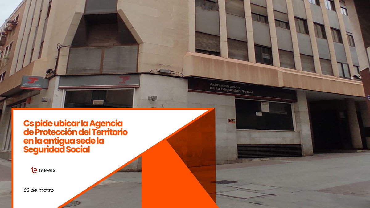👉 Hemos solicitado al gobierno municipal que realice las gestiones necesarias para facilitar que la futura Agencia Valenciana de Protección del Territorio, se ubique en las antiguas dependencias de la Seguridad Social

👉Vía: <a href="/TeleElx/">TeleElx</a> teleelx.es/2021/03/03/cs-…