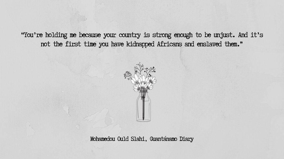 From @MohamedouOuld's "Guantánamo Diary"— Slahi's memoir about the horrors he endured at #Guantánamo.