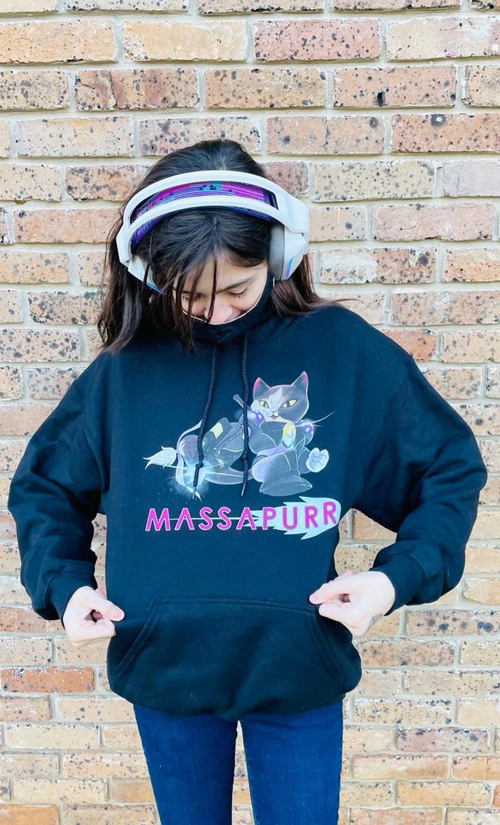 Massapurr's tweet photo. It's so crazy to see my name and logo on clothing! I still can't believe it. Look at her rock that hoodie! If you wanna get yourself some pawesome merch go to https://t.co/WXpQBe3jEa
#smallstreamer #GamersUnite #SmallStreamersConnect #smallstreamers https://t.co/rHgY9Edk54