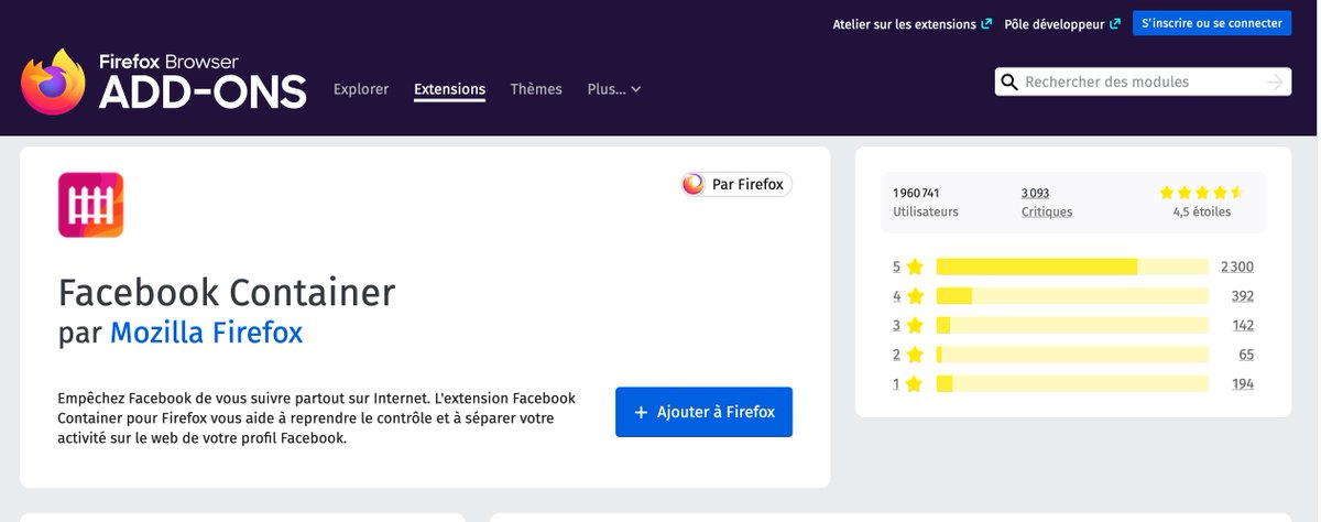 elkwaet's tweet photo. Parce que vous en êtes devenu trop dépendant,
Et parce que l’#OpenSource se soucie de vous et de votre vie privée,
Continuez d’utiliser Facebook: OK; N’oubliez juste pas ces préservatifs offerts par @Firefox.
AJOUTEZ EN 2 CLICS #FacebookContainer et limitez la casse
Lien👉🏼 https://t.co/c7BoyuoUVL