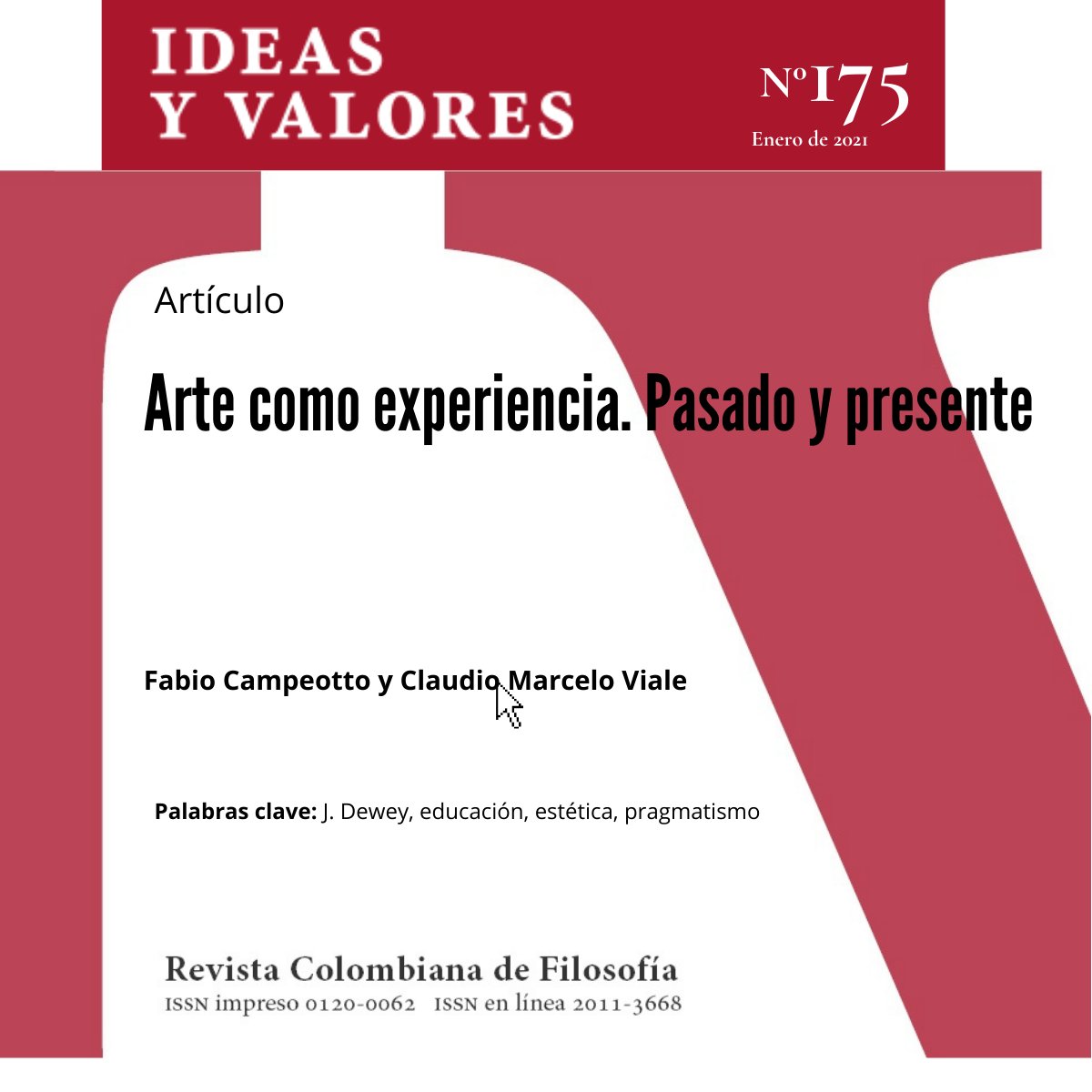Centro Editorial FCH (@editorial_fch) on Twitter photo #Mequedoencasaleyendo
🤓" "Arte como experiencia. Pasado y presente", de Fabio Campeotto y Claudio Marcelo Viale, incluido en el Vol. 70 Núm. 175 del 2021, de la revista <a href="/ideasyvalores_/">Ideas y Valores</a> 👇
💻bit.ly/2MKY68Y #Mequedoencasaleyendo
🤓" "Arte como experiencia. Pasado y presente", de Fabio Campeotto y Claudio Marcelo Viale, incluido en el Vol. 70 Núm. 175 del 2021, de la revista <a href="/ideasyvalores_/">Ideas y Valores</a> 👇
💻bit.ly/2MKY68Y