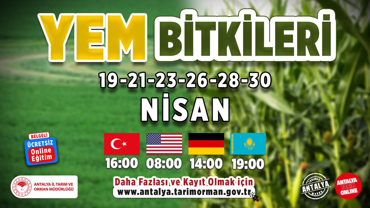 Karlı Hayvancılık İçin #YemBitkileri

<a href="/selcukuniresmi/">Selçuk Üniversitesi</a> ve @tekirdag_nku akademisyenlerinden
A'dan Z'ye #Yonca, #Korunga, Silajlık #Mısır, #Tritikale ve #Fiğ Yetiştiriciliği

Kayıt linki;

forms.gle/NyJTUsuPWtEUZS…

<a href="/gokhankaraca_/">Gökhan Karaca</a>  <a href="/ersinyazici1/">Ersin YAZICI</a> <a href="/bekirpakdemirli/">Dr. Bekir Pakdemirli</a>

#GelecekTarımda