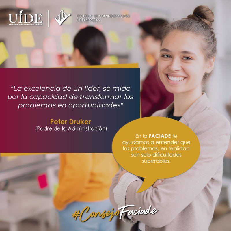 UIDE's tweet photo. La carrera de Administración de Empresas de la UIDE, te trae su #ConsejoFaciade semanal. Cuéntanos, ¿qué opinas?
#HechosDeLiderazgo #AdministraciónDeEmpresas #FACIADE #Pregrado #UIDE https://t.co/GGPf4Ggrrv