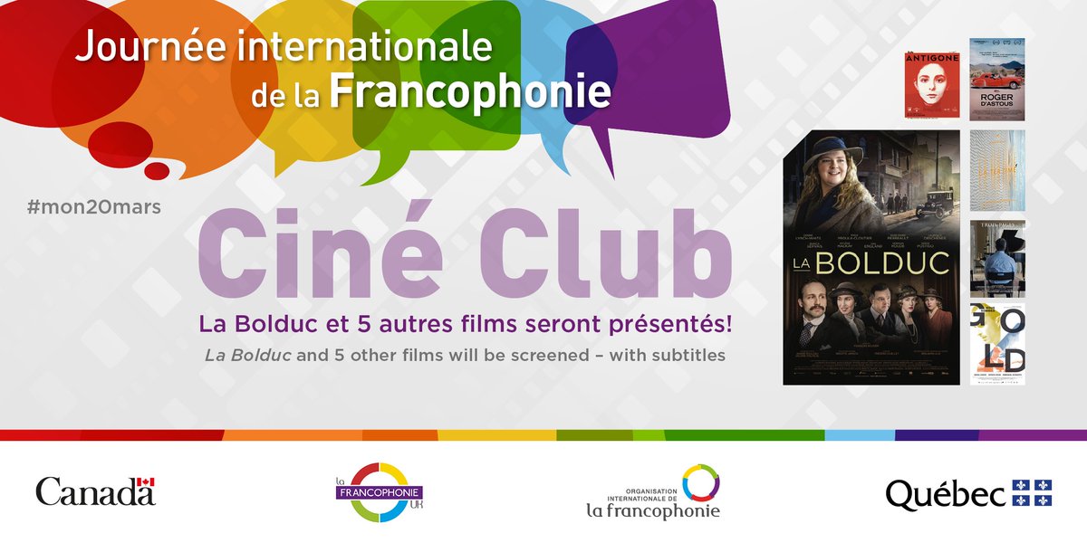 La Francophonie fait son cinéma!
This #Cinema Club is organised by @CanadianUK and @QuebecUK, with the support of the #FrancophonieUK group.
The movies will be screened with English subtitles during the month of March. Register for free here and enjoy!
https://t.co/lMfekfUtGZ https://t.co/AopWFE2WtH