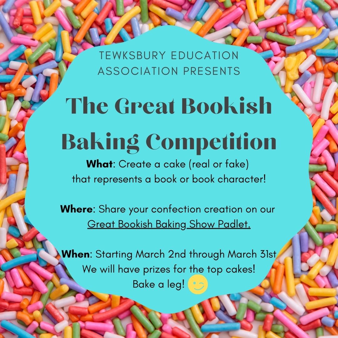 LibraryTES's tweet photo. For all you bakers and crafters out there- The Great Bookish Baking Competition! Through the month of March, students can share their creativity and love of reading through this delicious baking/STEAM contest! https://t.co/4yXLOacjK0