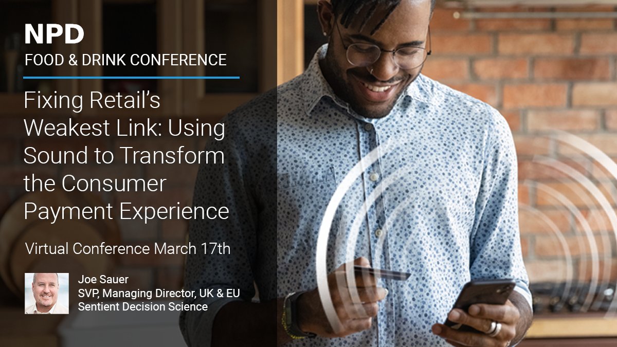 SentientInsight's tweet photo. Sentient to present at @FoodTrendsConf. Revealing insights into how sound can transform the consumer payment experience https://t.co/gDAd0Uu3Wh #Retail #MRX #Sound #ProductInnovation #EmotionIntelligence https://t.co/UxRzP6Qrvi