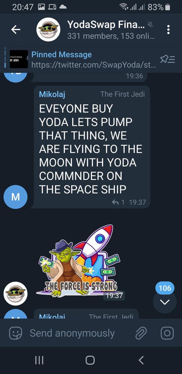 SwapYoda's tweet photo. We feel blessed to have such strong supporter like Mikolaj in an early phase of #YODASWAP. He and many others make us believe in the future of #YODASWAP. To thank him for that, we granted  the title "The First Jedi". Join him and many others warriors in our TG. Link in profile. https://t.co/Cve7scAvKt