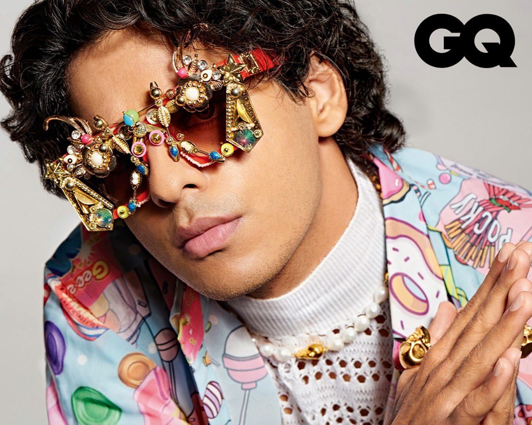 IshaanFC's tweet photo. On Ishaan: 

Shirt, sunglasses; both By Param Sahib 
Turtleneck by Shivan &amp; Narresh 
Neck chain by Misho (@misho_design_)
Rings by INOX Jewelry (@InoxJewelryIN)
Watch by Apple 
Sneakers by ASICS India 
#IshaanKhatter #GQExclusive https://t.co/H0xIRhpjNh