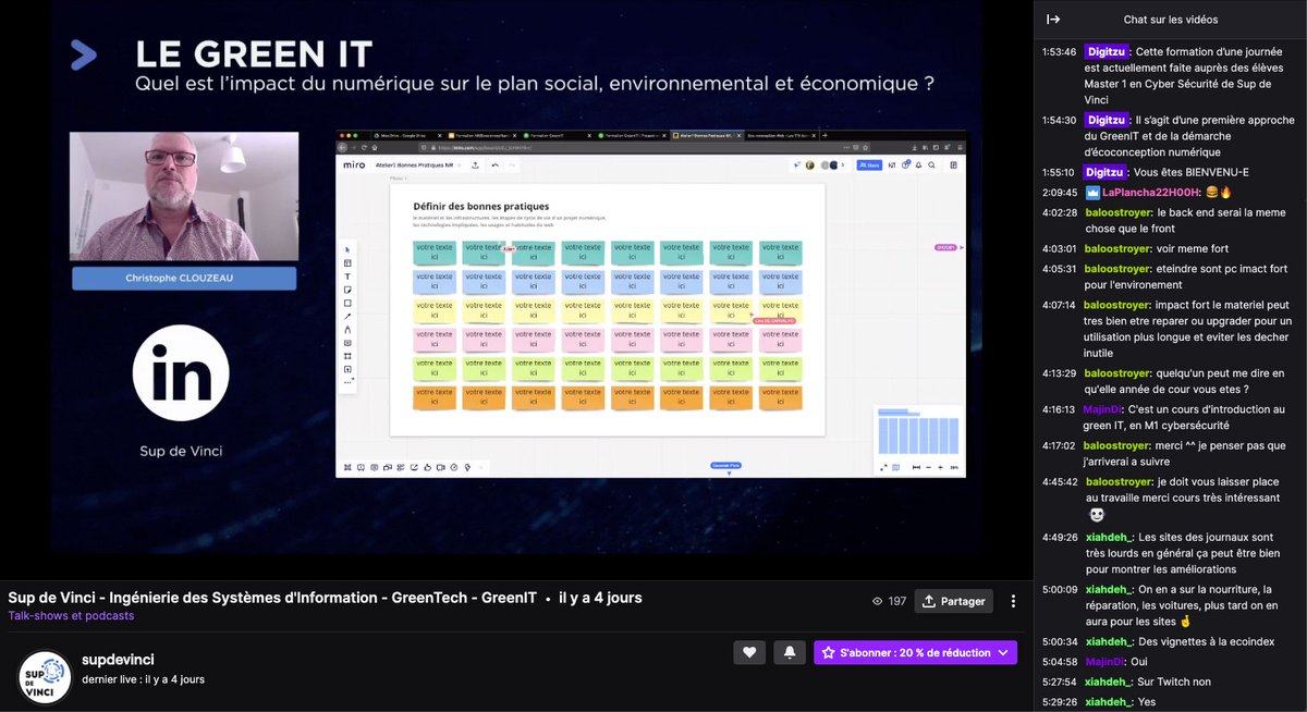 Christophe_Cl's tweet photo. REX sur la formation Numérique Responsable à distance + LIVE #Twitch en fév pour @supdevinci (merci aux élèves d'avoir accepté)
https://t.co/K6t3D1SyQm
#numeriqueresponsable #sobnum #sobrietenumerique #ecoconceptionnumerique #formationenligne #greenit #greenUX cc @ecedi @temesis https://t.co/hWxnSq48ce