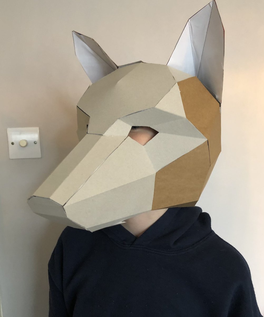 Felix from 7MMN made a polygon fox mask. 🦊 <a href="/LadybridgeHigh/">Ladybridge High</a> #DigitalDetoxDay